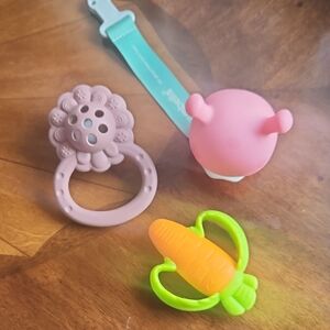 Pink and Green Baby Teething Toy Set